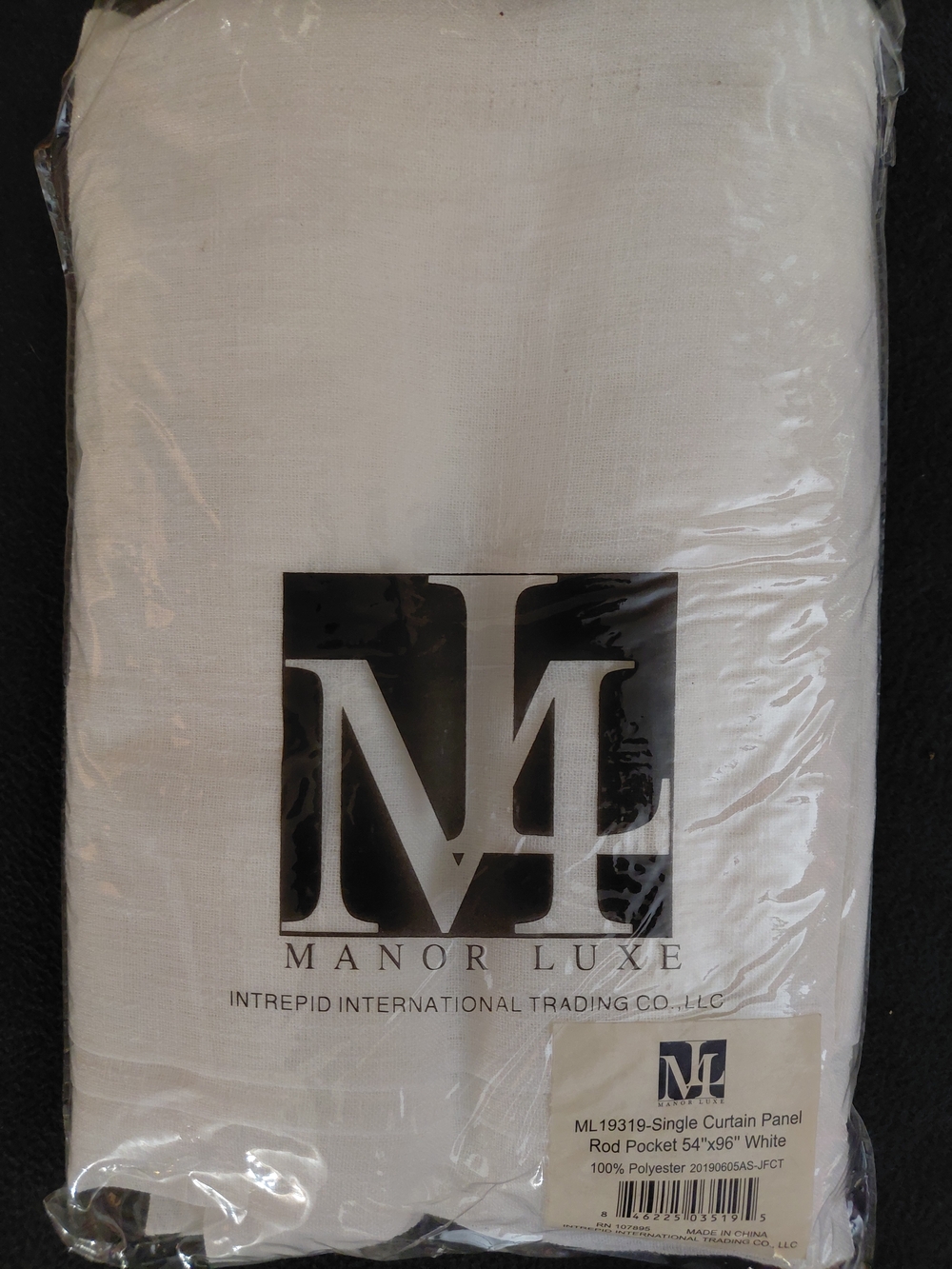 Manor Luxe Sheer White Single Curtain Panel 54"×96" Rod Pocket